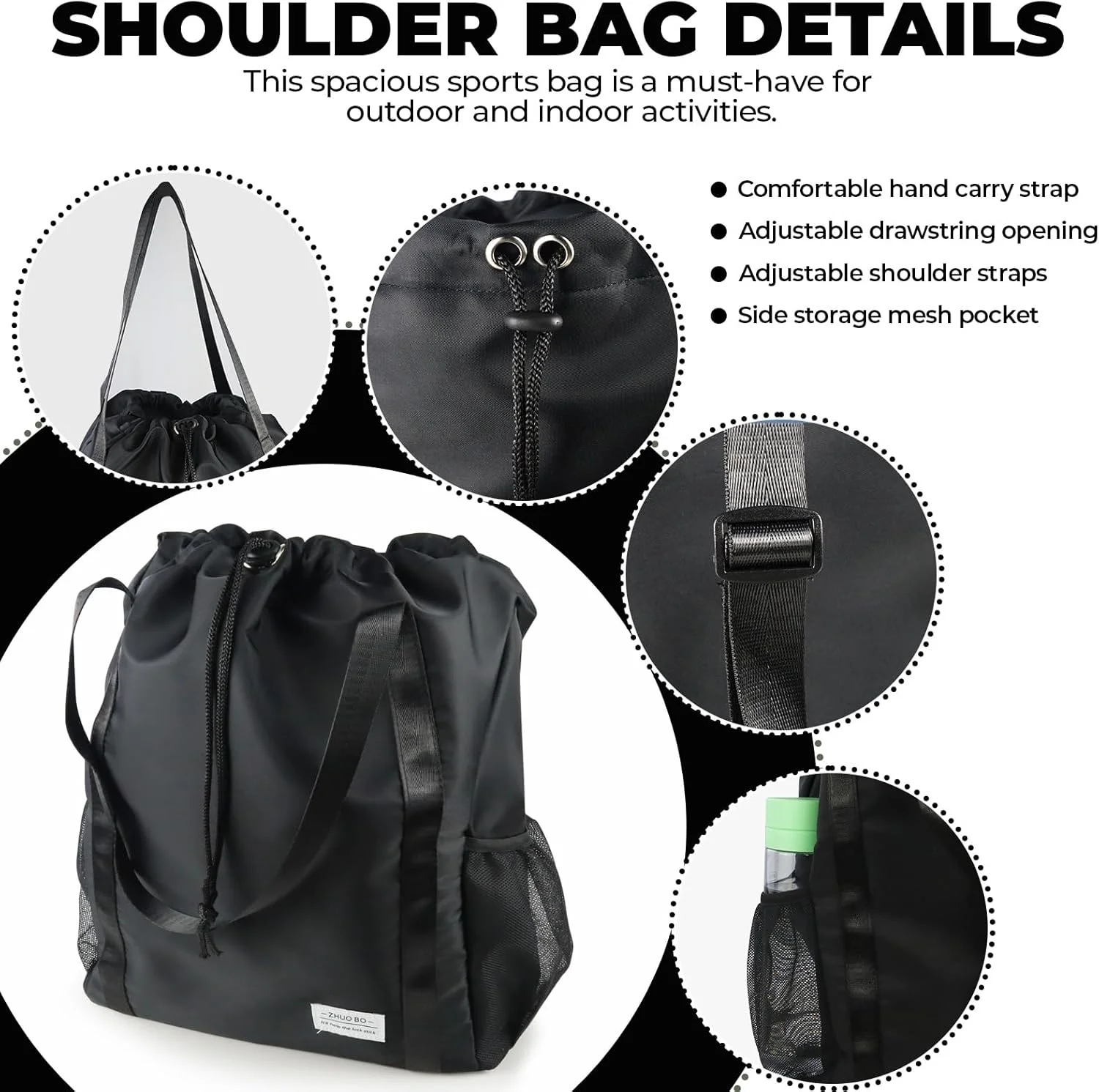 کیف کوله پشتی بند دار LELE LIFE، ضد آب، بزرگ، با محفظه خیس و دسته های بلند، کیف ورزشی کیف کوله پشتی بند دار LELE LIFE، ضد آب، بزرگ، با محفظه خیس و دسته های بلند، کیف ورزشی