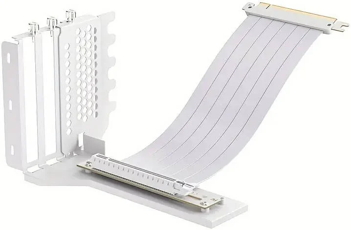 کیت براکت نصب عمودی کارت گرافیک TEUCER، کابل رایزر PCIe 4.0 x16 به طول 200 میلی‌متر، سفید | PCI-E4.0-Vertical-Mount