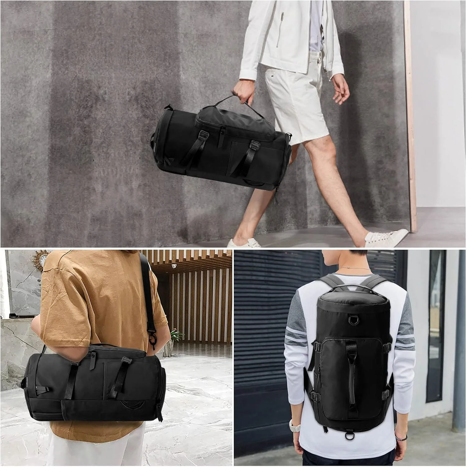 کیف ورزشی باشگاهی برای آقایان و بانوان، کیف دستی مسافرتی SMITH، کوله پشتی سبک وزن، کیف حمل بار با محفظه کفش، بند قابل تنظیم برای یوگا، شنا، کیف ضد آب رقص برای آخر هفته