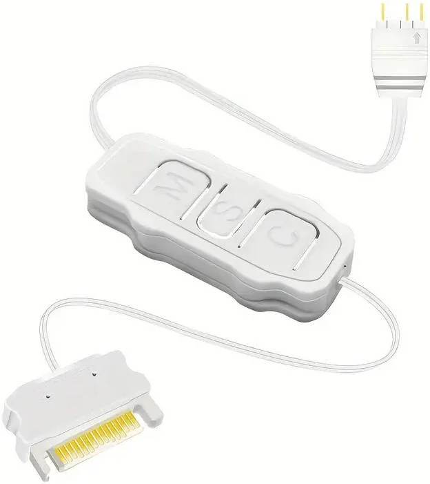 کنترلر ARGB مدل WANGCL 5V 3pin، منبع تغذیه SATA برای فن های ARGB DIY، نوارهای نوری ARGB، بردهای روشنایی، سفید | CP018905 کنترلر ARGB مدل WANGCL 5V 3pin، منبع تغذیه SATA برای فن های ARGB DIY، نوارهای نوری ARGB، بردهای روشنایی، سفید | CP018905