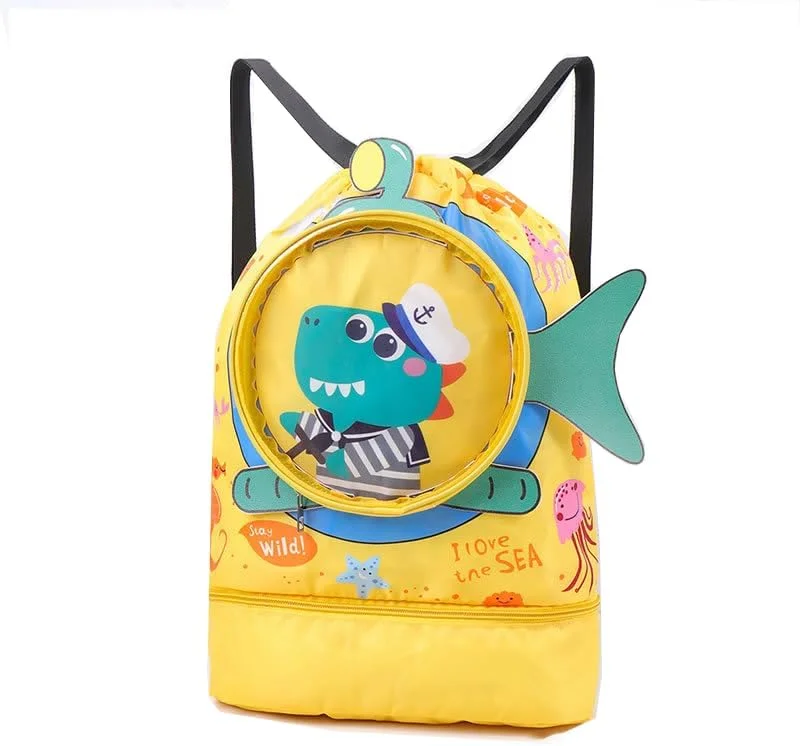 کیف ورزشی بندکشی سبک و ضد آب - کوله پشتی شنا با جیب های خشک/مرطوب برای شنا، ساحل، مسافرت، یوگا، کمپینگ و ورزش - کوله پشتی آکسفورد بادوام برای مردان و زنان