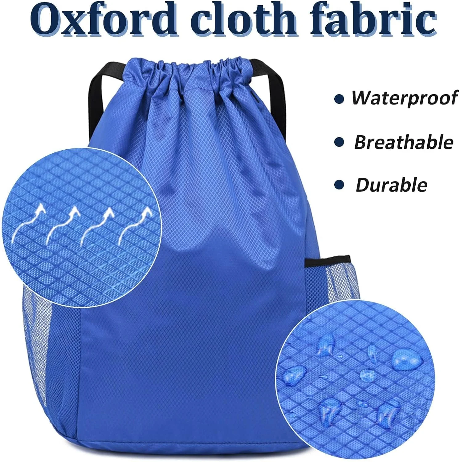 کیف ورزشی MAKINGTEC، کیف های ضد آب بند کشی، کوله پشتی پارچه آکسفورد برای مردان و زنان، برای ورزش، مدرسه، تعطیلات ساحلی، شنا، مسافرت، 40 * 48 سانتی متر