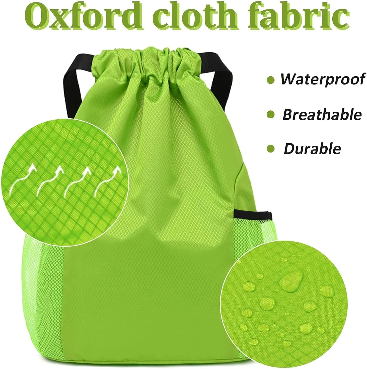 کیف ورزشی MAKINGTEC، کیف های ضد آب بندکشی، کوله پشتی پارچه آکسفورد برای مردان و زنان، برای ورزش، مدرسه، تعطیلات ساحلی، شنا، مسافرت، 40 * 48 سانتی متر