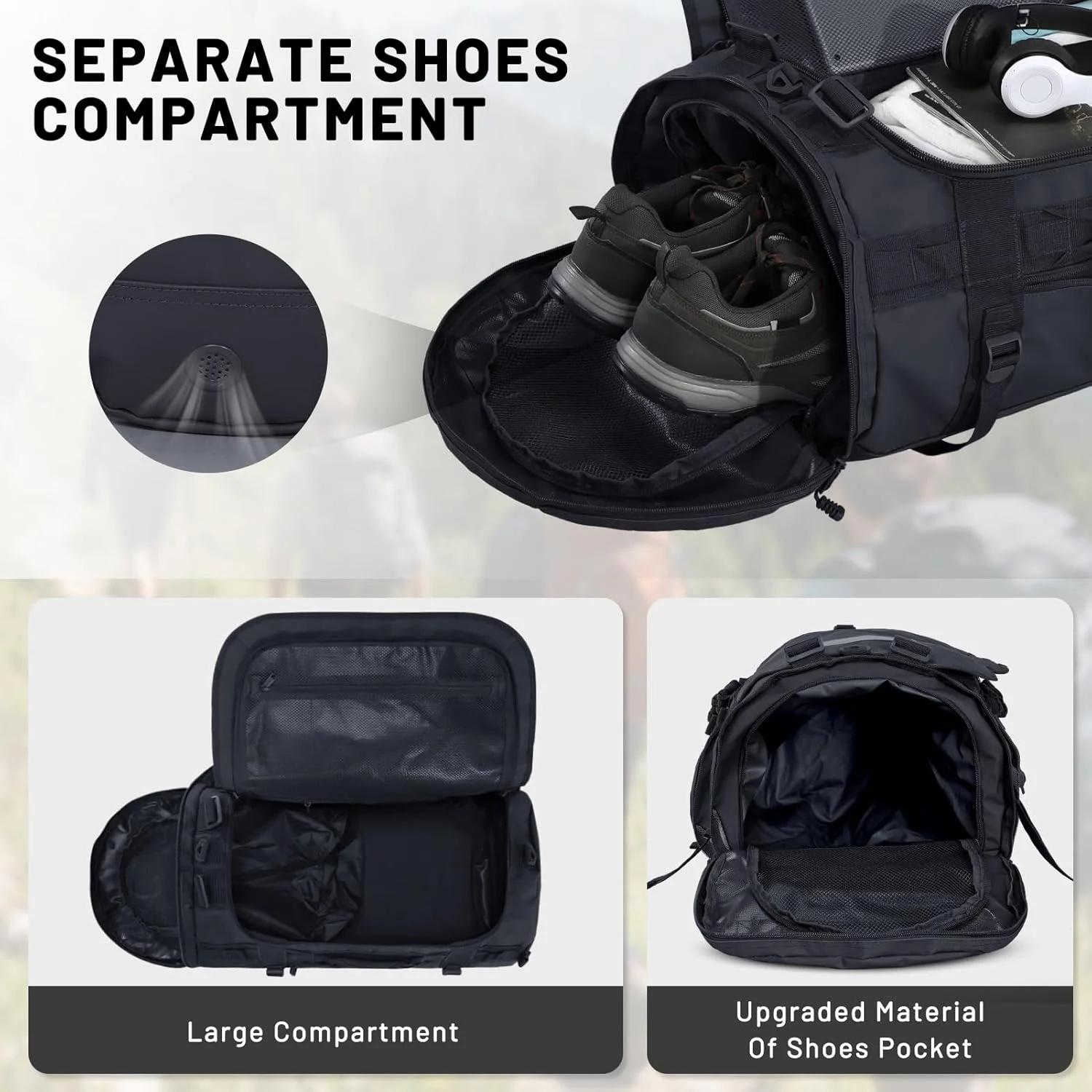 کوله پشتی بزرگ دافل MIER، کیف ورزشی باشگاه با محفظه کفش، مقاوم و ضد آب