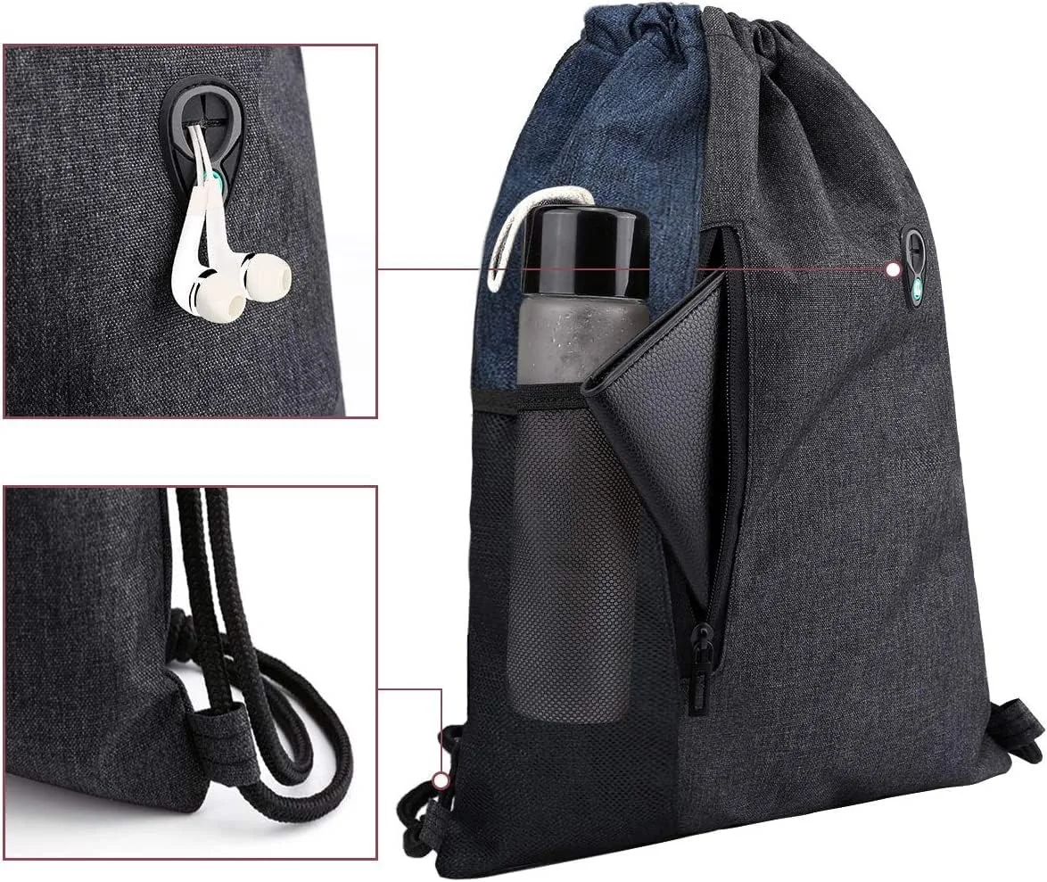 کوله پشتی بند دار ورزشی، ساک ورزشی ضد آب PE با زیپ و جیب های توری، بهترین برای ورزش های فضای باز، یوگا، شنا (آبی)، مناسب برای بزرگسالان