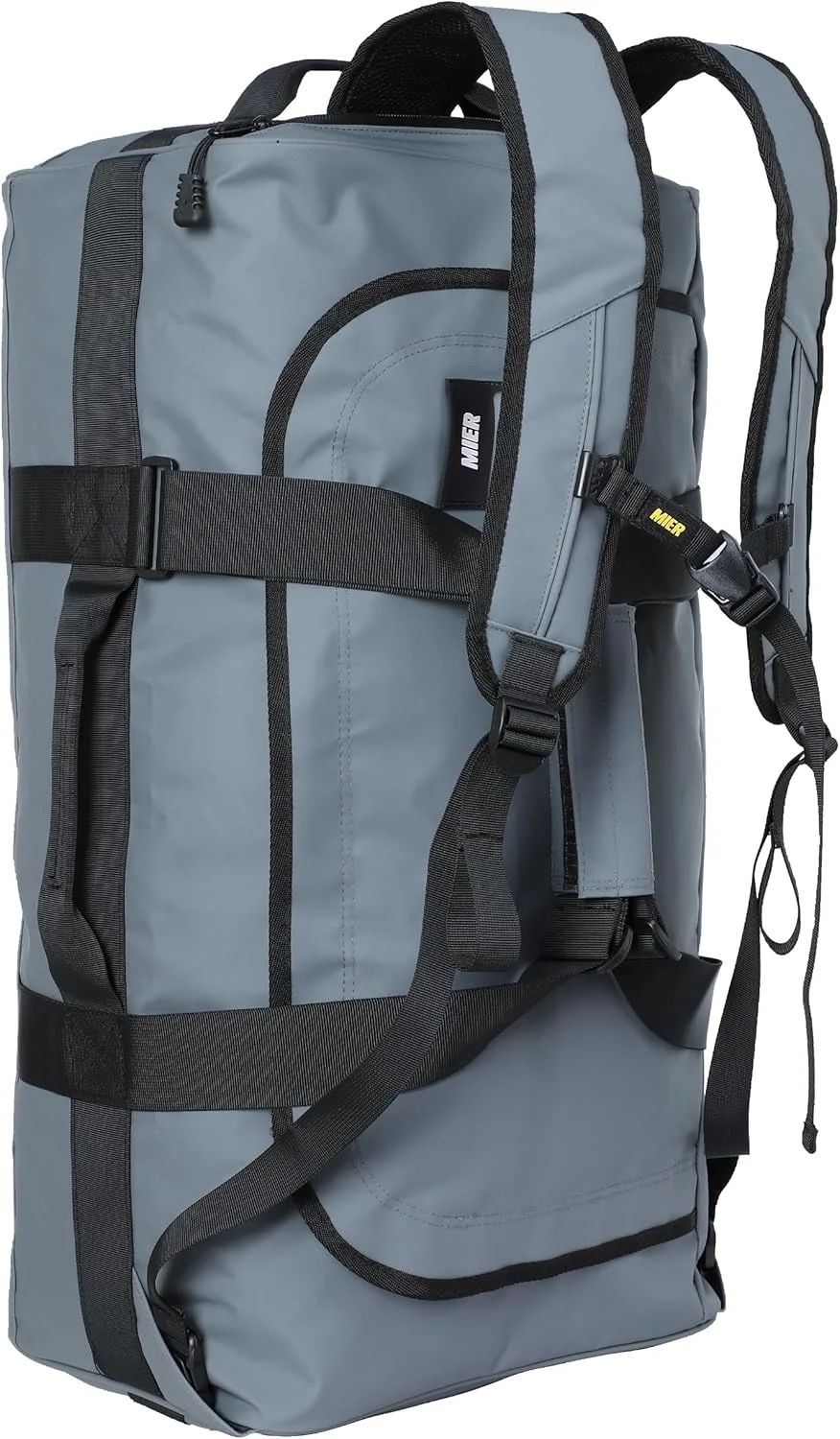کیف کوله پشتی ضد آب MIER، کیف دافل تبدیل‌شدنی بادوام با بندهای کوله‌پشتی برای باشگاه، ورزش، مسافرت، خاکستری، 60 لیتر، کیف دافل تبدیل‌شدنی بادوام با بندهای کوله‌پشتی