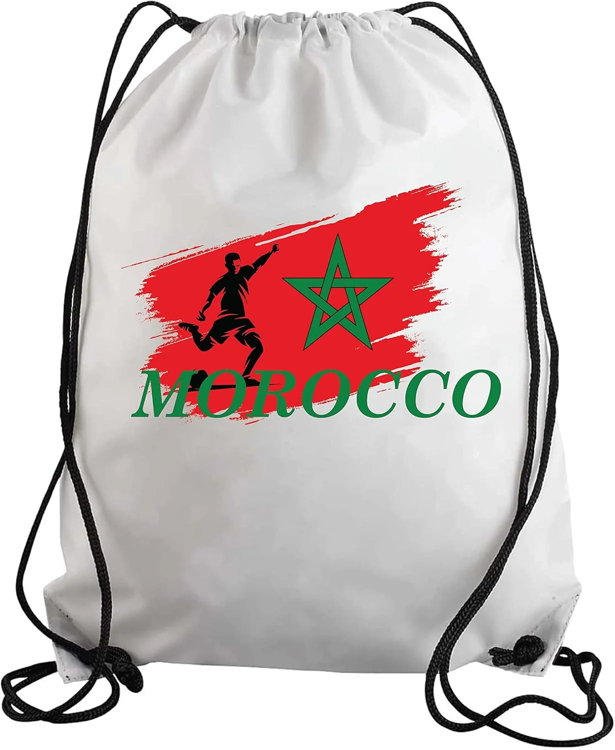 کیف بندکشی مراکش برای طرفداران فوتبال، کوله پشتی مناسب ورزش، مناسب برای بزرگسالان و کودکان