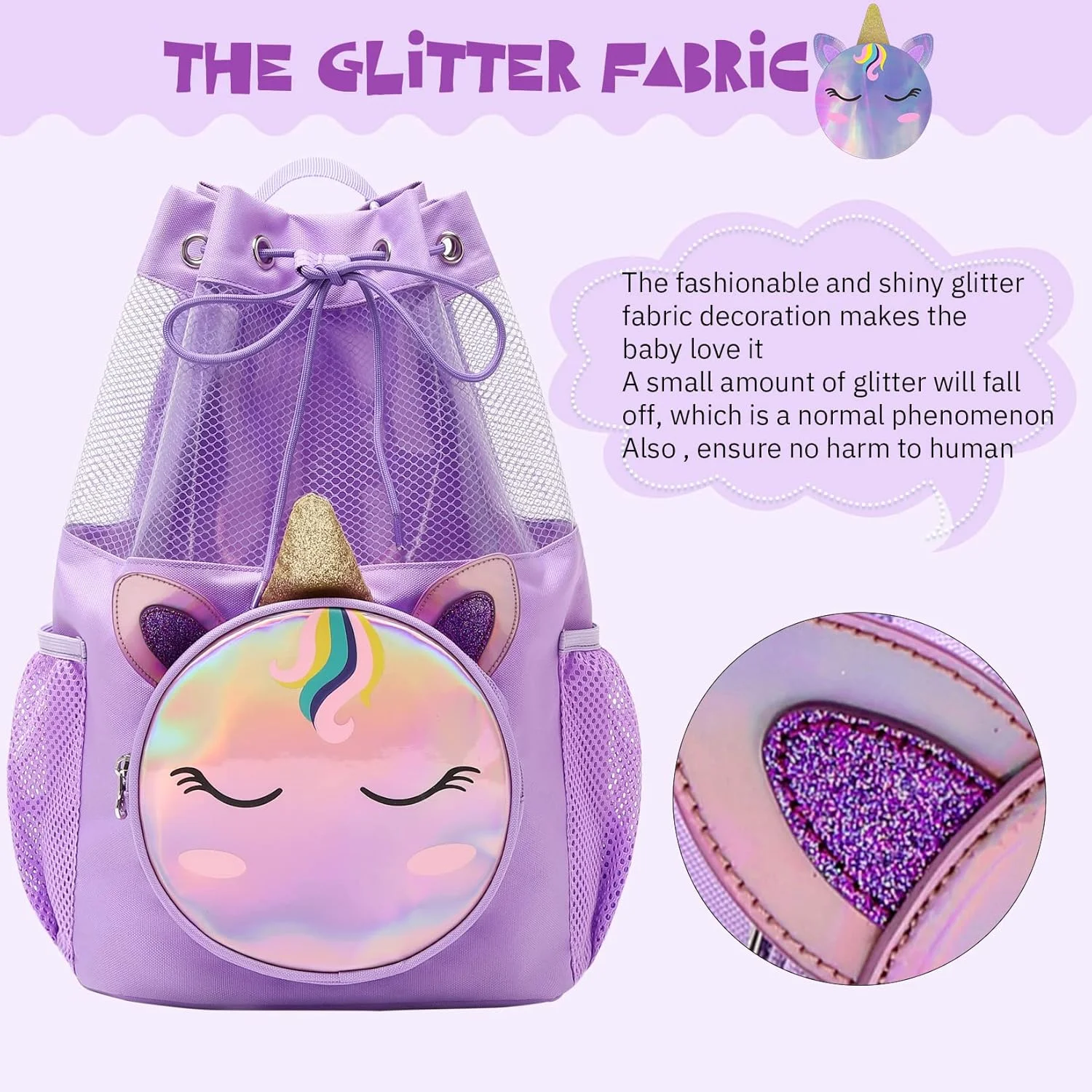 کیف بند دار ورزشی کودکانه Mygreen طرح باغ وحش کارتونی، کوله پشتی شنا و وسایل کودک - چمدان کودک