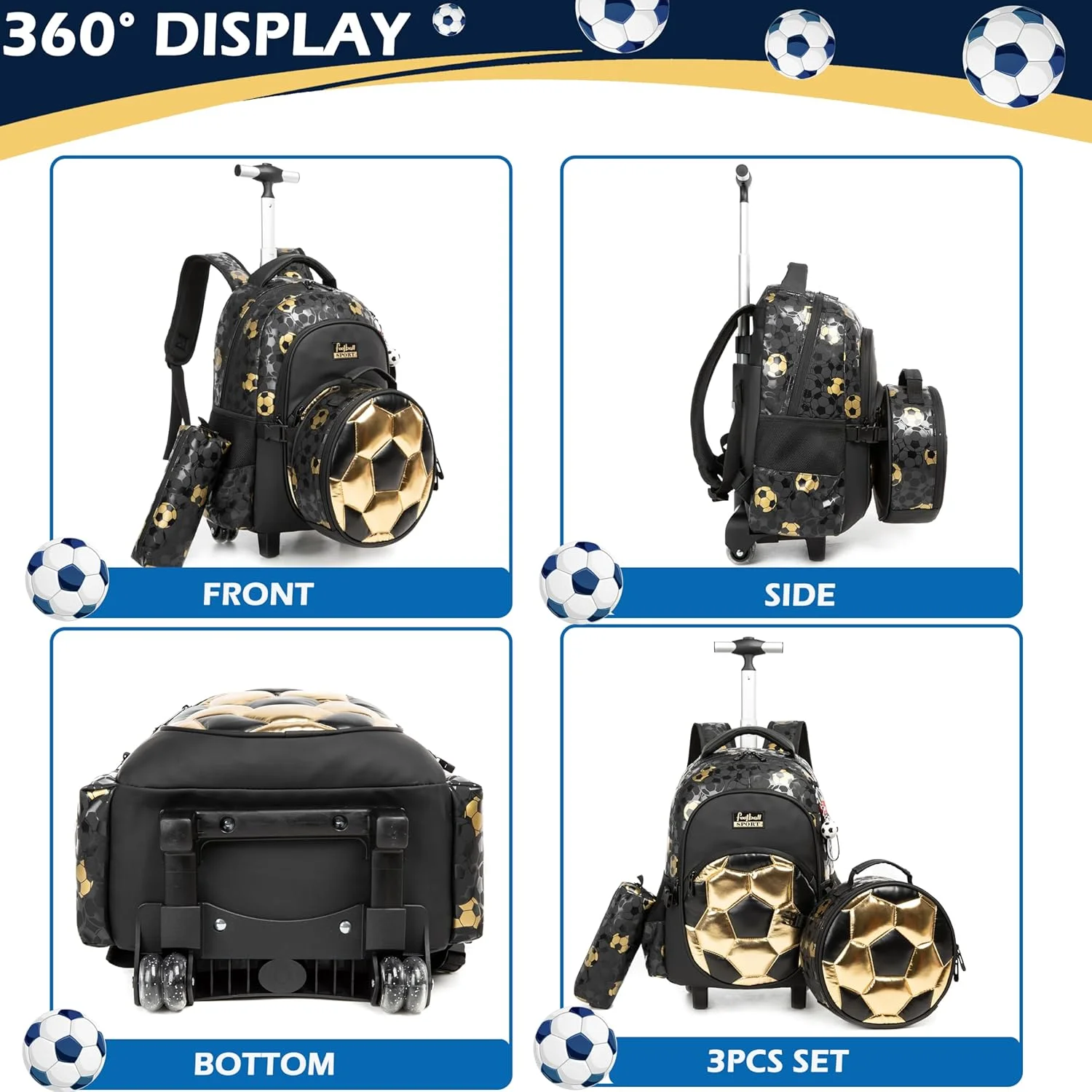 کیف چرخدار مدرسه برای کودکان دختر و پسر، کیف ترولی مناسب دانش آموزان ابتدایی و پیش دبستانی