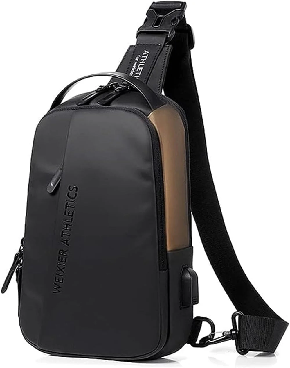 کیف دوشی ضدآب نالاکال، کوله پشتی یک طرفه مردانه با پورت شارژ USB و هدفون، کیف سبک وزن مناسب فضای باز