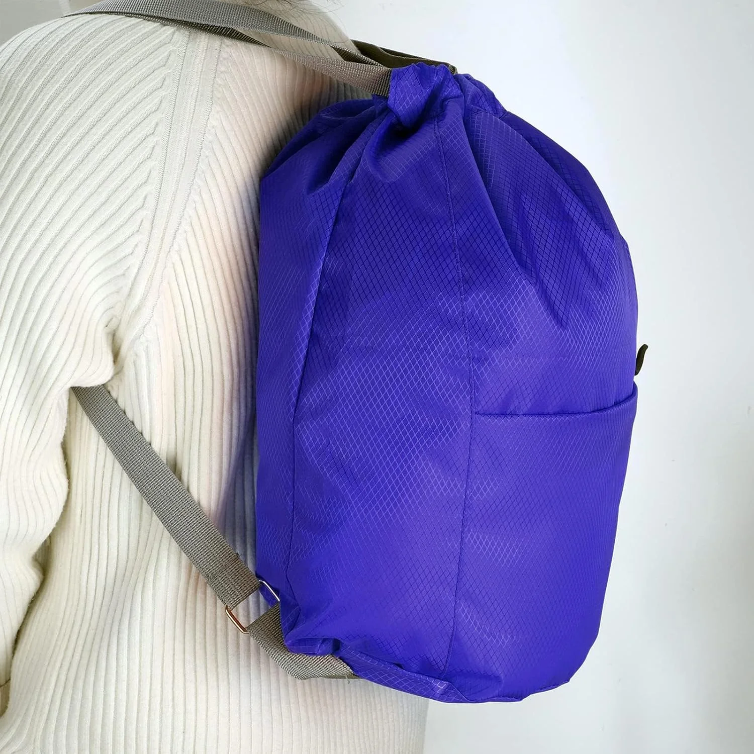 کیف ورزشی بند دار NALACAL، 1 عدد کیف ورزشی بند دار، کوله پشتی ورزشی ضد آب، کیف ورزشی ضد آب، کیف شنا بند دار PE برای ورزش، شنا، کوهنوردی