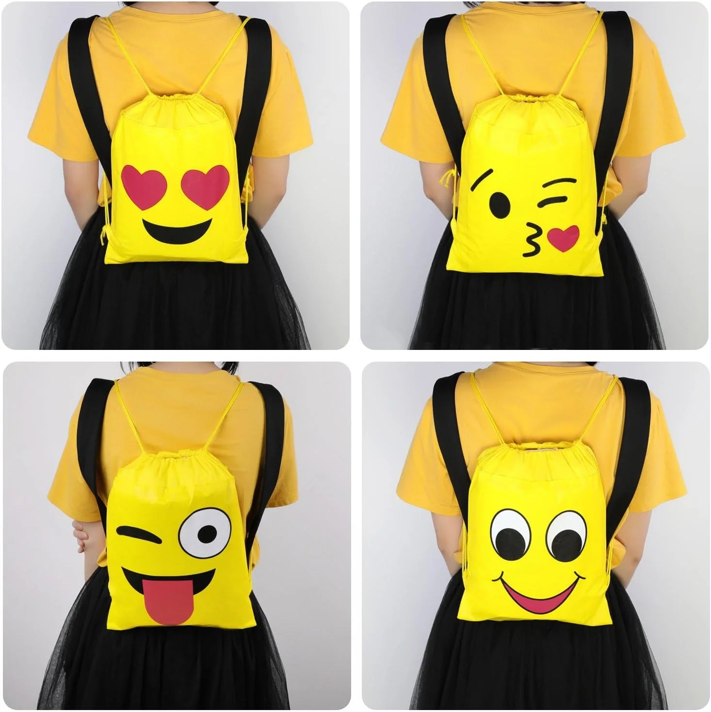 کیف‌های بنددار مهمانی نالاکال، کیف‌های شکلک‌دار برای لوازم مهمانی شکلک، کوله پشتی بنددار شکلک‌دار عمده برای هدیه مهمانی تولد کودکان (بسته 12 عددی)