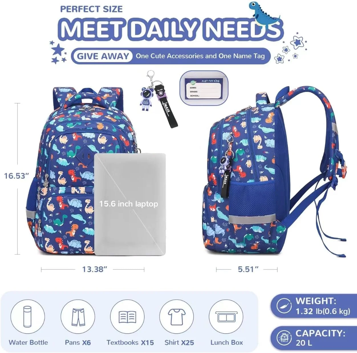 کوله پشتی بچگانه، کوله پشتی دخترانه با طرح کاوائی برای پیش دبستانی، کوله پشتی سبک وزن مدرسه برای دبستان و مهد کودک، کوله پشتی ضد آب نوجوانان