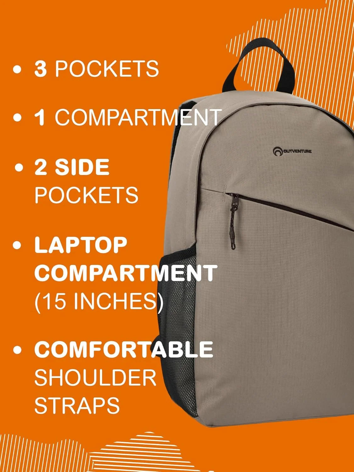 کوله پشتی - کوله پشتی 18 لیتری ضد آب مدرسه و ورزش با محفظه لپ تاپ، جیب های متعدد و بند های راحت