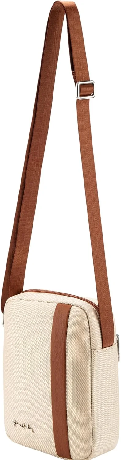 کیف دوشی تاکتیکال کوچک Pierre Cardin مدل PB87093 مناسب آقایان و بانوان - بژ