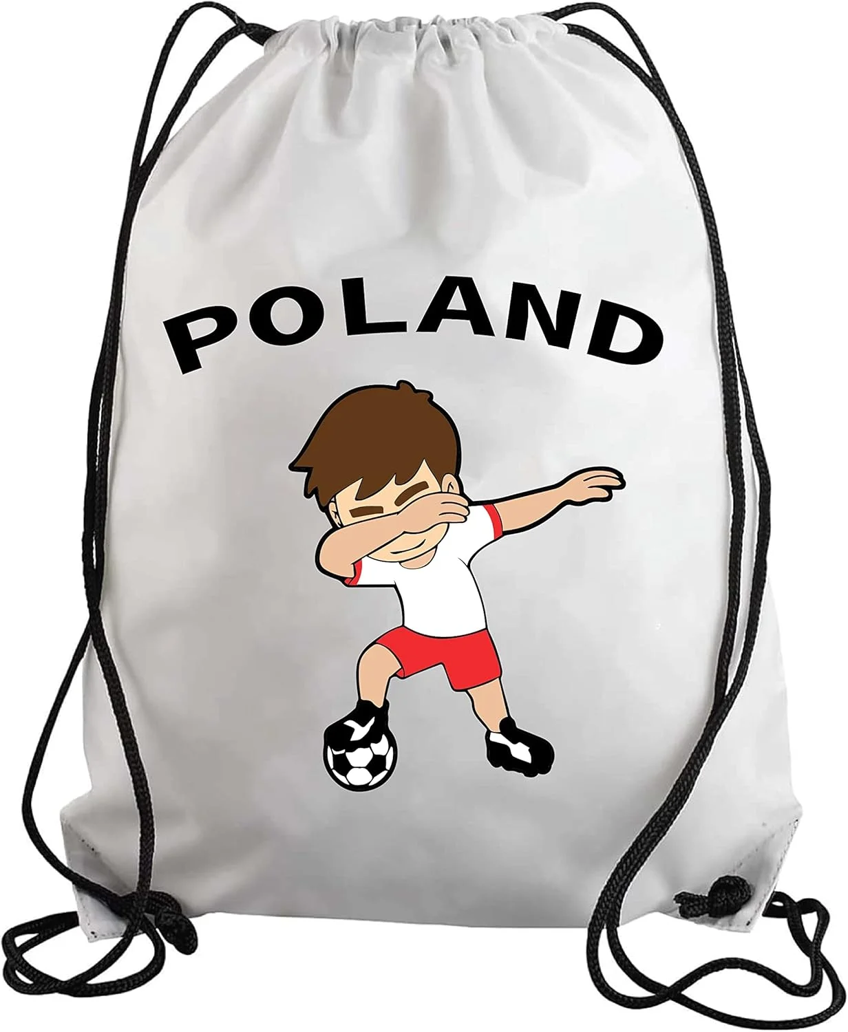 کوله پشتی بند دار طرح فوتبال لهستان، مناسب برای طرفداران ورزش، کوله پشتی سواری، مناسب برای بزرگسالان و کودکان