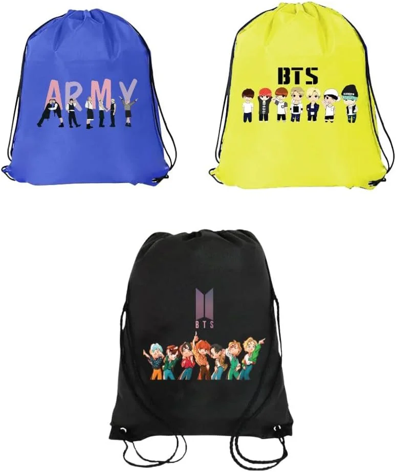 ست ۳ عددی کیف بند دار با طرح برای دختران و پسران - کوله پشتی ورزشی بادوام برای کودکان، عالی برای مدرسه و استفاده روزمره، سبک وزن با طرح برای استفاده روزمره