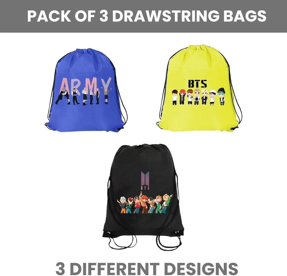 ست ۳ عددی کیف بند دار با طرح برای دختران و پسران - کوله پشتی ورزشی بادوام برای کودکان، عالی برای مدرسه و استفاده روزمره، سبک وزن با طرح برای استفاده روزمره