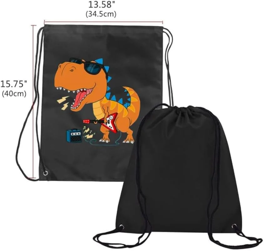ست ۳ عددی کیف بند دار با طرح دایناسور برای پسران - کوله پشتی ورزشی بادوام برای کودکان، عالی برای مدرسه و استفاده روزمره، سبک وزن با چاپ دایناسور برای استفاده روزمره