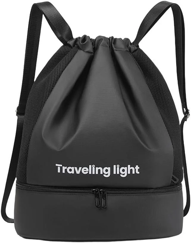 کوله پشتی ورزشی بند دار با قابلیت تفکیک خشک و تر، دارای فضای جداگانه برای نگهداری کفش، کیف شنا و تناسب اندام، کیف قابل حمل مسافرتی برای ورزش