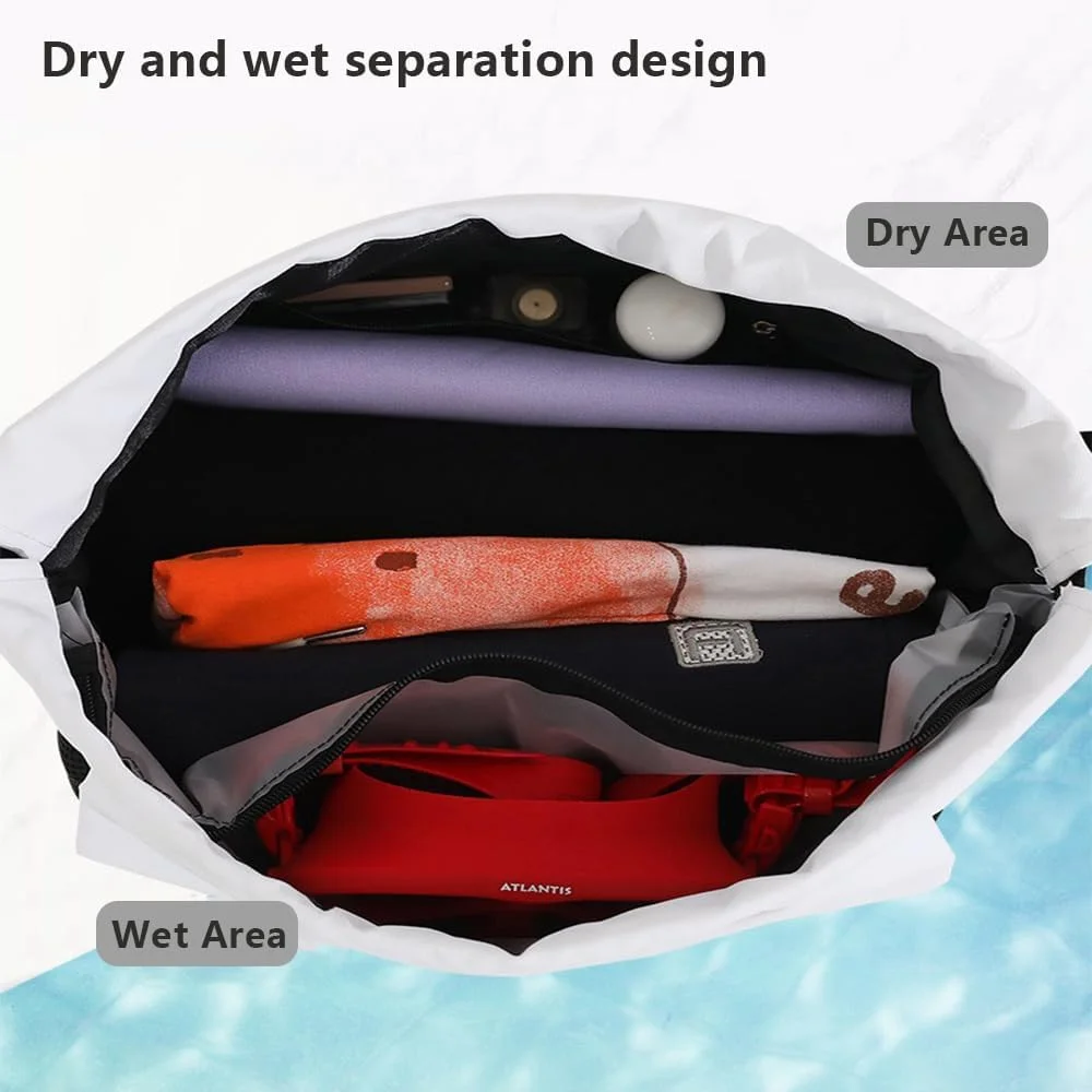 کوله پشتی ورزشی بند دار با قابلیت تفکیک خشک و تر، دارای فضای جداگانه برای نگهداری کفش، کیف شنا و تناسب اندام، کیف قابل حمل مسافرتی برای ورزش