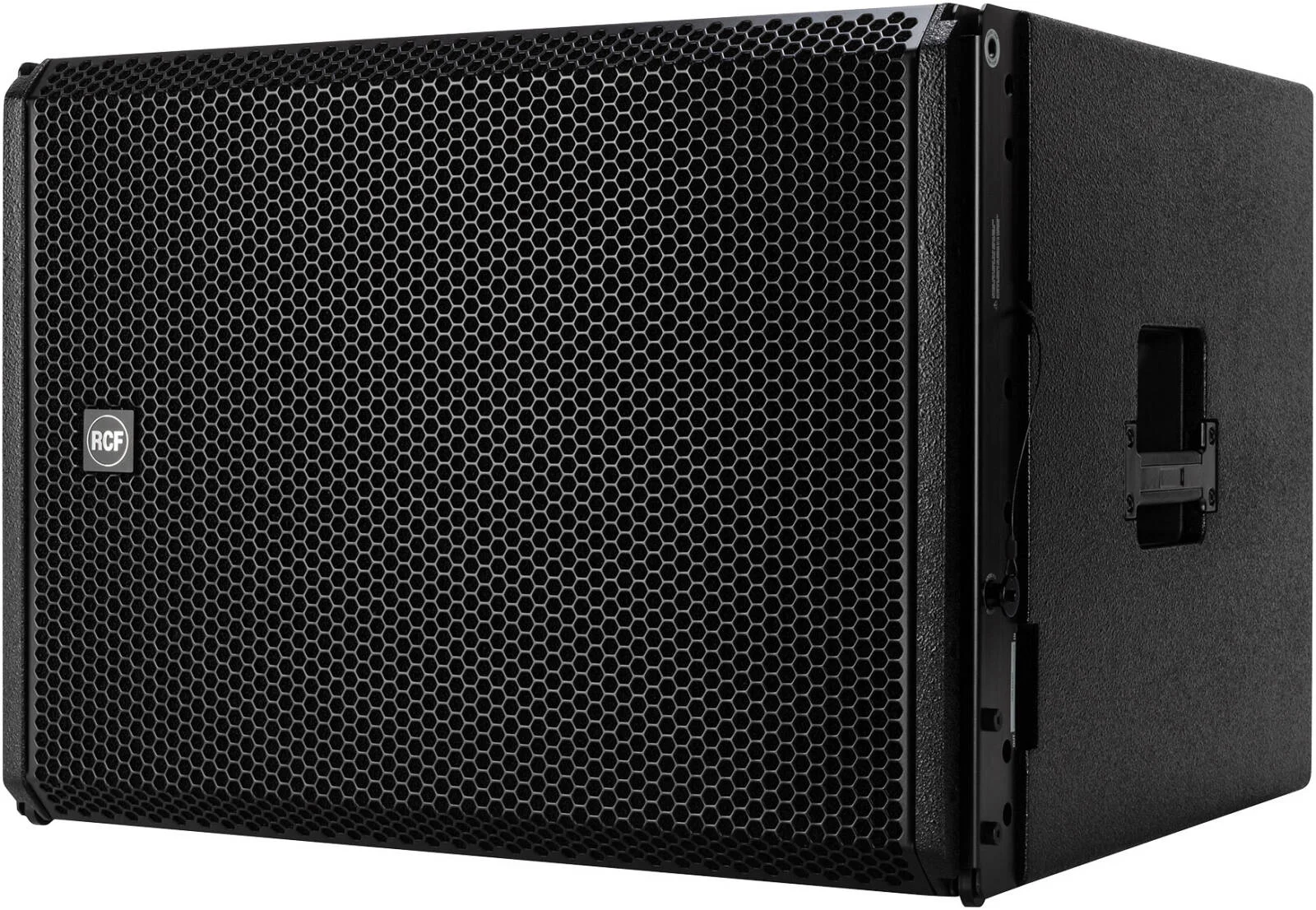ساب ووفر پروازی اکتیو RCF مدل HDL 38-AS با ووفر 18 اینچی نئودیمیومی، توان پیک 3200 وات کلاس D، شدت صوت 136dB، فرکانس 30-140 هرتز، کنترل شبکه RDNet، چوب توس بالتیک، بهینه شده برای آرایه خطی HDL 30-A | HDL38-AS