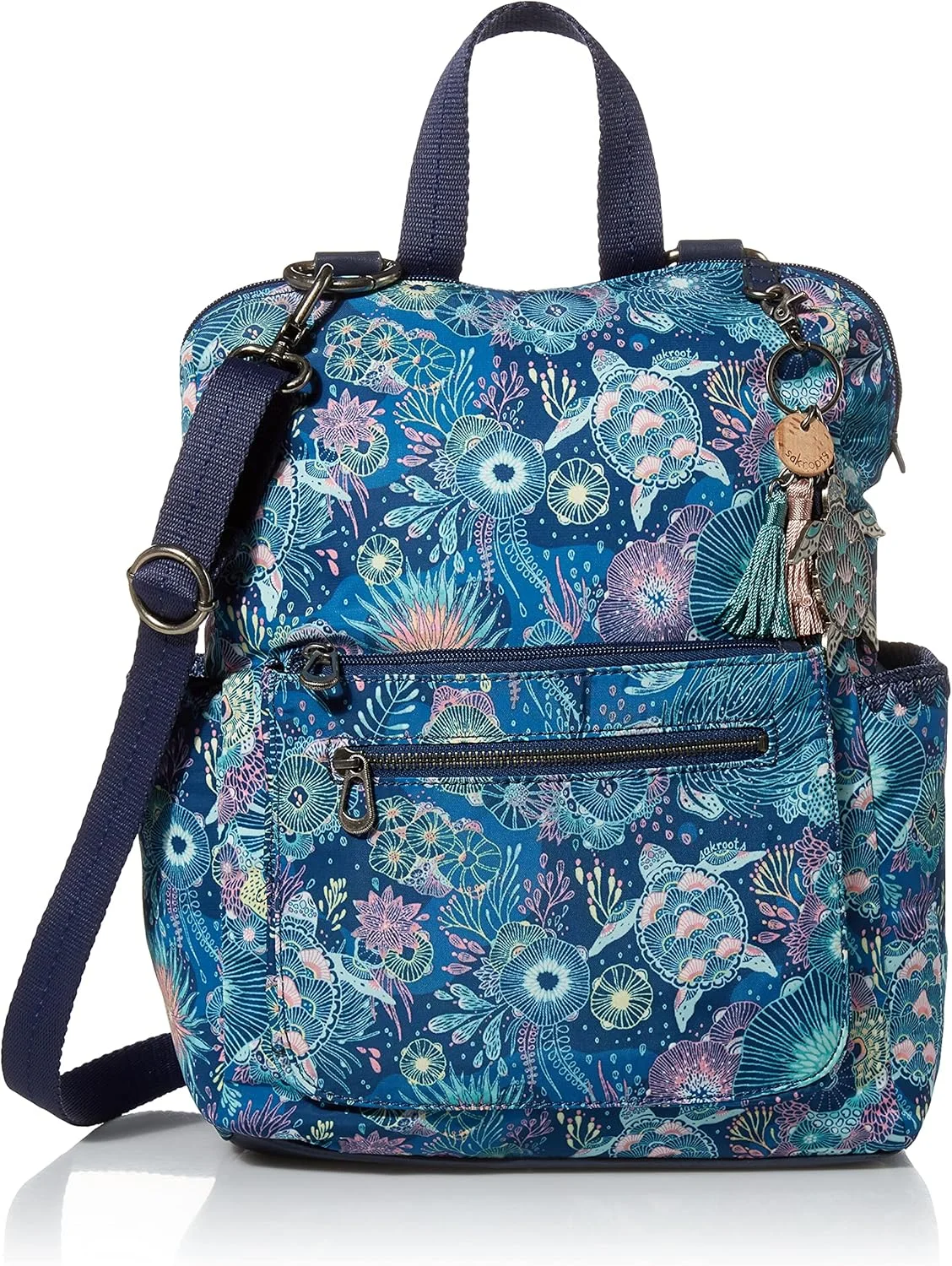 کوله پشتی زنانه ساکروتس مدل Loyola از جنس Eco-twill، بند قابل تنظیم، کیف چند منظوره با محفظه لپ تاپ، کیف دستی تبدیل شونده