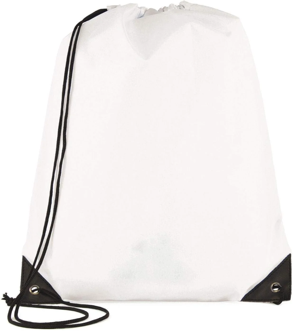 کوله پشتی بند دار مدرسه ای، ساک ورزشی، کوله پشتی نایلونی، کیف ضد آب - سفید