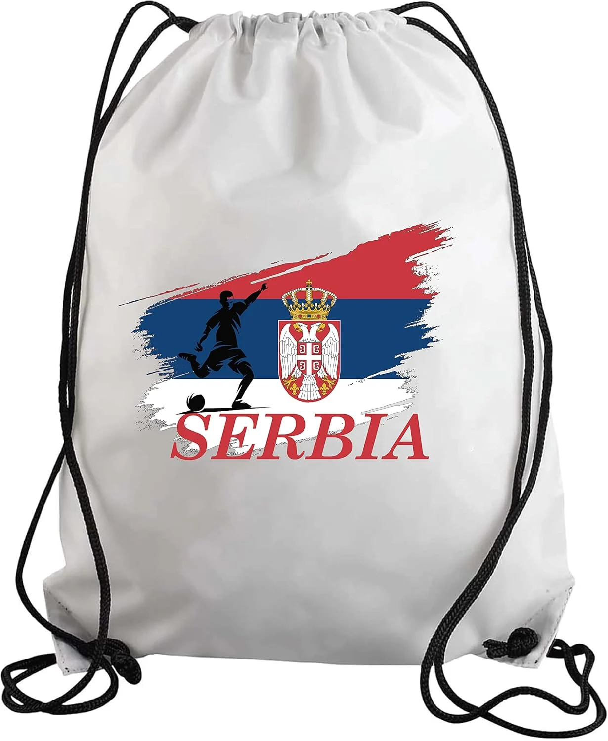کیف بندکشی صربستان برای طرفداران فوتبال، کوله پشتی مناسب ورزش، سواری، بزرگسالان و کودکان