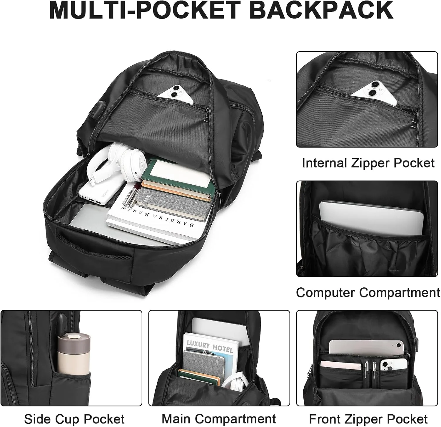 کیف کوله پشتی ورزشی سیفوکنیا برای مردان و زنان، کوله پشتی مسافرتی سبک وزن با محفظه کفش