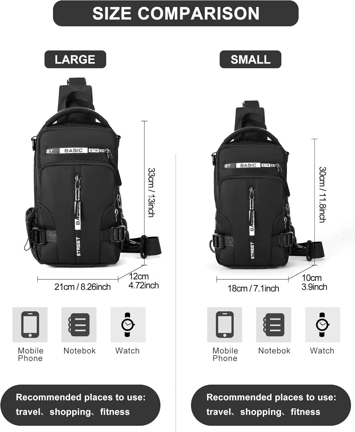 کیف دوشی یک طرفه کوله پشتی - مناسب برای پیاده روی، استفاده روزمره و مسافرت