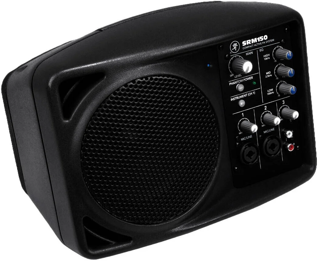 سیستم PA اکتیو کامپکت مکی SRM150 با ووفر 5.25 اینچی و توان 150 وات، میکسر 3 کاناله با اکولایزر 3 باندی، لیمیتر داخلی، توان خروجی 150 وات، آمپلی‌فایر کلاس D، ووفر نئودیمیومی 5.25 اینچی، رنگ مشکی | SRM150