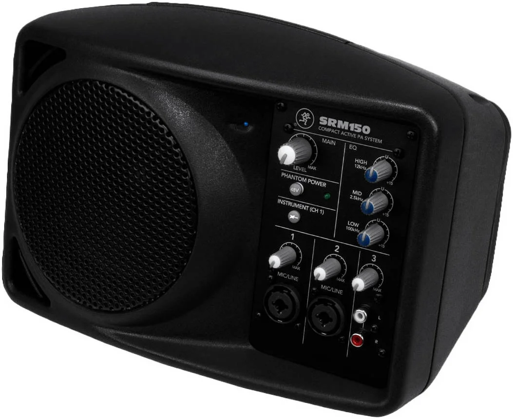 سیستم PA اکتیو کامپکت مکی SRM150 با ووفر 5.25 اینچی و توان 150 وات، میکسر 3 کاناله با اکولایزر 3 باندی، لیمیتر داخلی، توان خروجی 150 وات، آمپلی‌فایر کلاس D، ووفر نئودیمیومی 5.25 اینچی، رنگ مشکی | SRM150