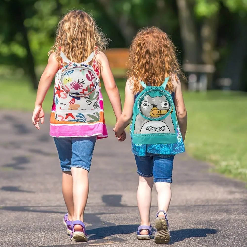 کیف شنا برای کودکان، کوله پشتی بند دار ضد آب، کیف ورزشی باشگاه برای پسران و دختران، کوله پشتی مسافرتی ساحلی، سبک و بادوام، سبز