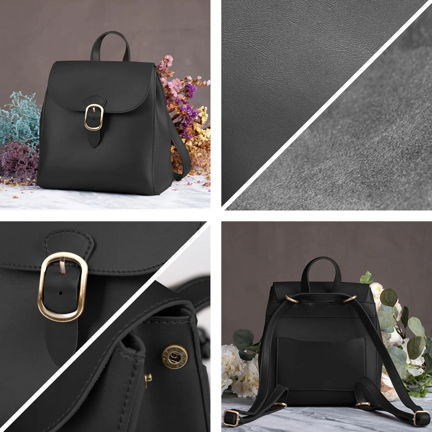 کیف کوله پشتی سه کاره چرمی ساده زنانه SUNLIGHT LEAVES با طراحی کلاسیک و قدیمی