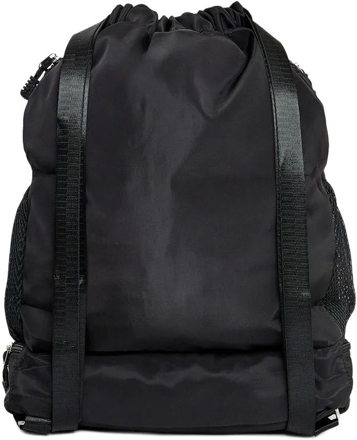 کیف ورزشی مردانه استایلی با جیب توری و جزئیات چاپی - مشکی - سایز آزاد