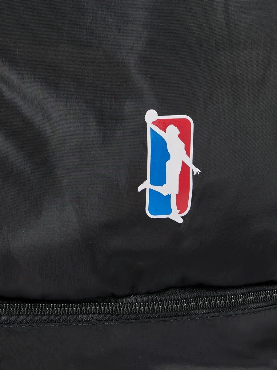 کیف ورزشی مردانه استایلی با جیب توری و جزئیات چاپی - مشکی - سایز آزاد