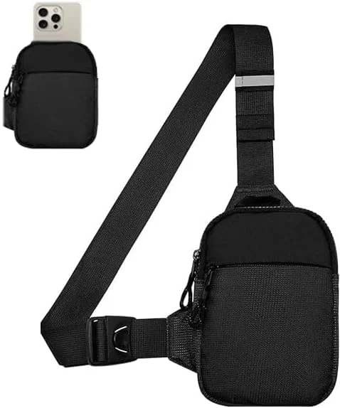 کیف دوشی یک طرفه، کوله پشتی کوچک ضد آب مناسب پیاده روی و مسافرت (مشکی)