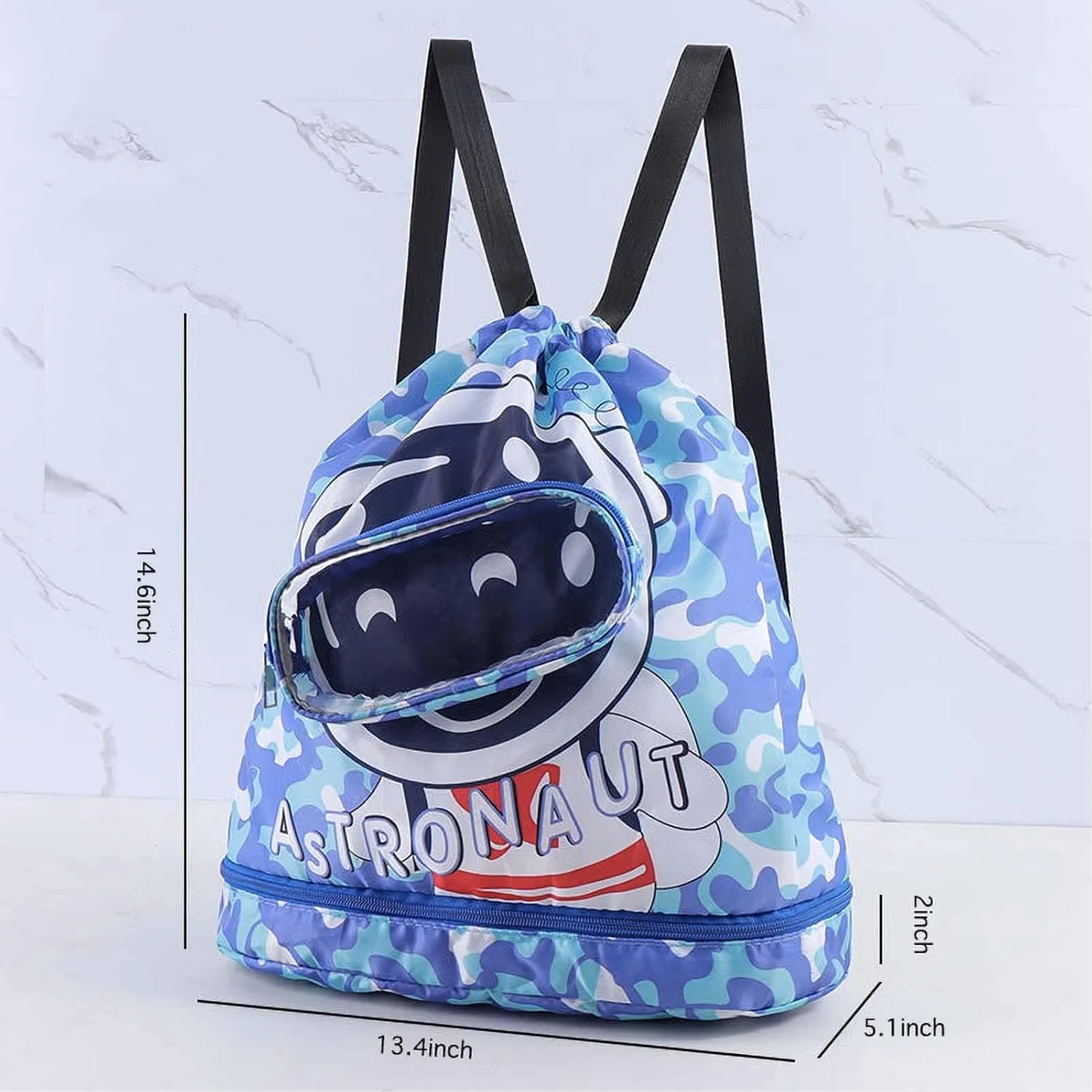 کیف شنا فضانورد آبی تزویق، کوله پشتی ساحلی بند دار ضد آب، کوله پشتی شنا خشک و مرطوب برای شناگران