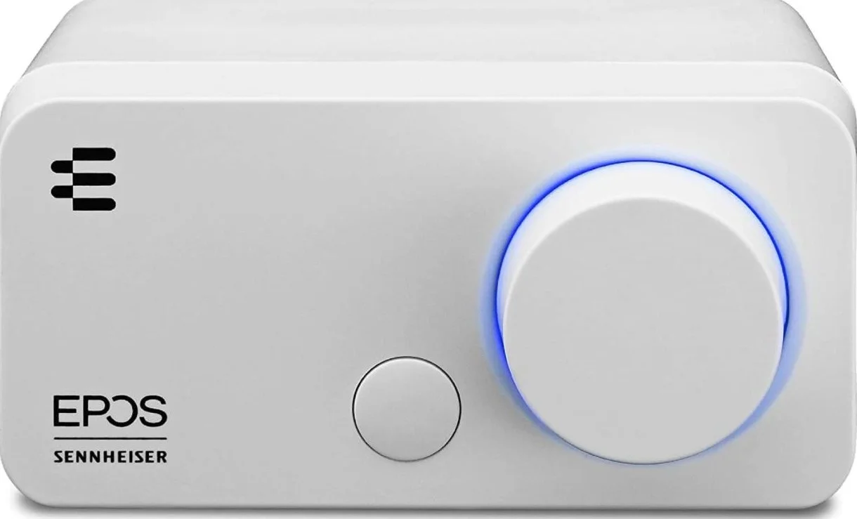 کارت صدای اکسترنال/ DAC گیمینگ Sennheiser EPOS GSX 300 با صدای فراگیر 7.1، تنظیمات EQ صوتی با وضوح بالا برای بازی، تقویت کننده صوتی بازی سازگار با PC و MAC، سفید | 1000307