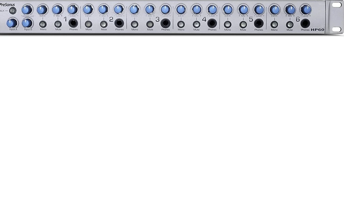 تقویت کننده و میکسر هدفون 6 کاناله PreSonus HP60 - سیستم مانیتورینگ حرفه ای Rackmount با Talkback و میکس های مستقل برای استودیو و اجرای زنده | HP60 تقویت کننده و میکسر هدفون 6 کاناله PreSonus HP60 - سیستم مانیتورینگ حرفه ای Rackmount با Talkback و میکس های مستقل برای استودیو و اجرای زنده | HP60