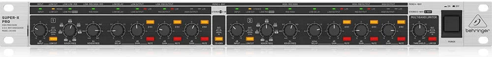 کراساوور استریو ۲ راه/۳ راه/مونو ۴ راه Behringer Super X Pro CX3400 V2 با لیمیتر، تاخیر زمانی، اکولایزر هورن و خروجی ساب ووفر | CX3400-V2 کراساوور استریو ۲ راه/۳ راه/مونو ۴ راه Behringer Super X Pro CX3400 V2 با لیمیتر، تاخیر زمانی، اکولایزر هورن و خروجی ساب ووفر | CX3400-V2