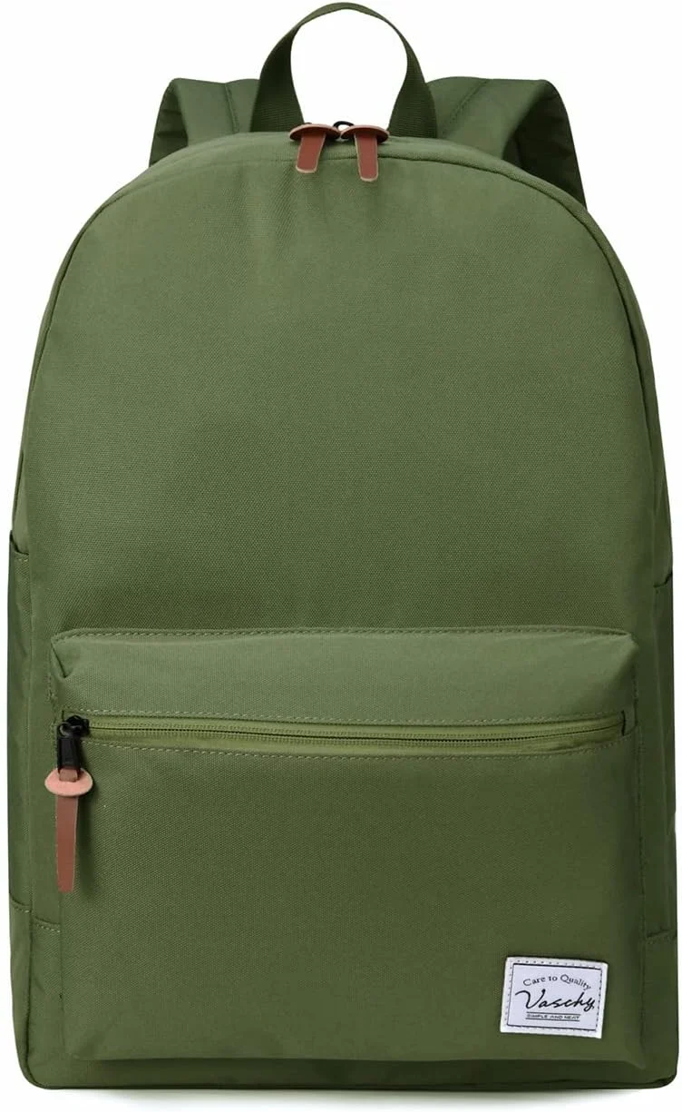 کوله پشتی مردانه و زنانه، کوله پشتی سبک وزن غیر رسمی کلاسیک مقاوم در برابر آب VASCHY مناسب برای لپ تاپ 15 اینچی برای مسافرت و کار