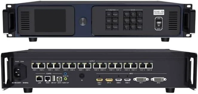 پردازشگر 4K کالرلایت X16E، درگاه سریال، کنترل USB، TCP، کنترل IP، صدا، پشتیبان گیری حلقه ای، دمای رنگ دقیق
