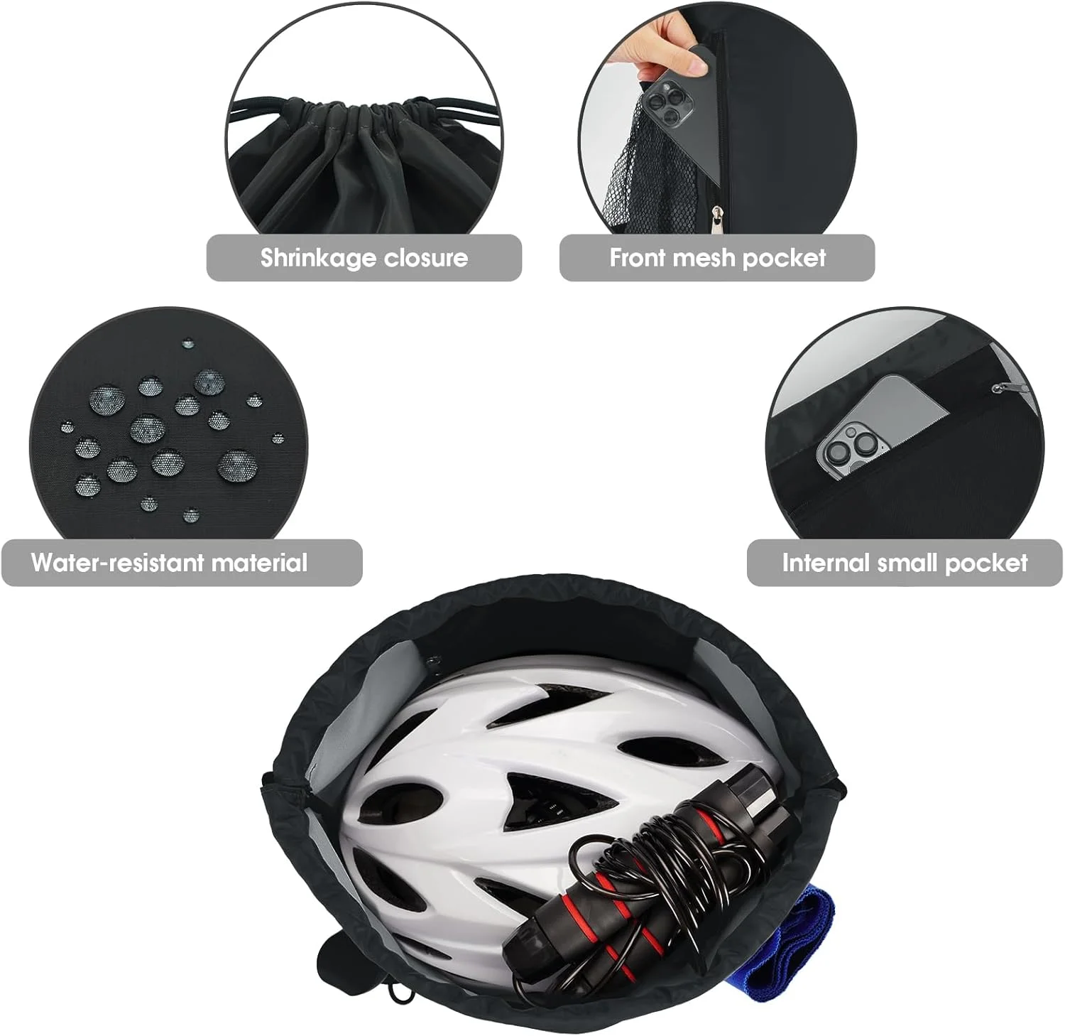 کیف کوله پشتی بند دار WANDF، مناسب ورزش، باشگاه و یوگا، دارای جیب های توری و مقاوم در برابر آب، برای خانم ها و آقایان