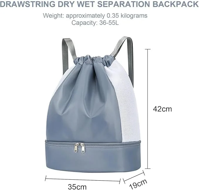 کوله پشتی بند دار ضد آب، کیف ورزشی، با محفظه کفش، برای شنا، تناسب اندام، مسافرت، آبی