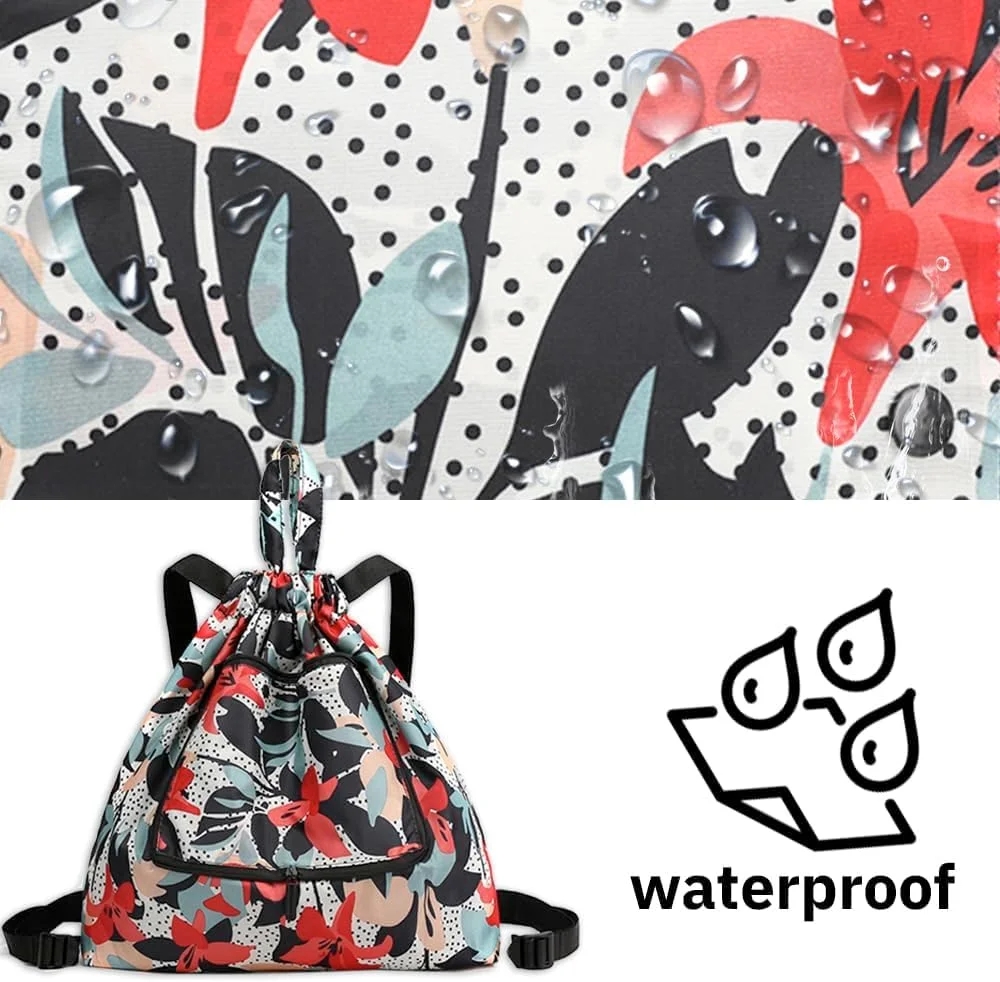 کیف بندکشی ضدآب، کیف ورزشی تاشو، کوله پشتی ورزشی مسافرتی بندکشی، کوله پشتی سبک وزن غیررسمی در فضای باز، برای خرید باشگاه، پیاده روی، یوگا، برای مردان، زنان، دختران و دانش آموزان