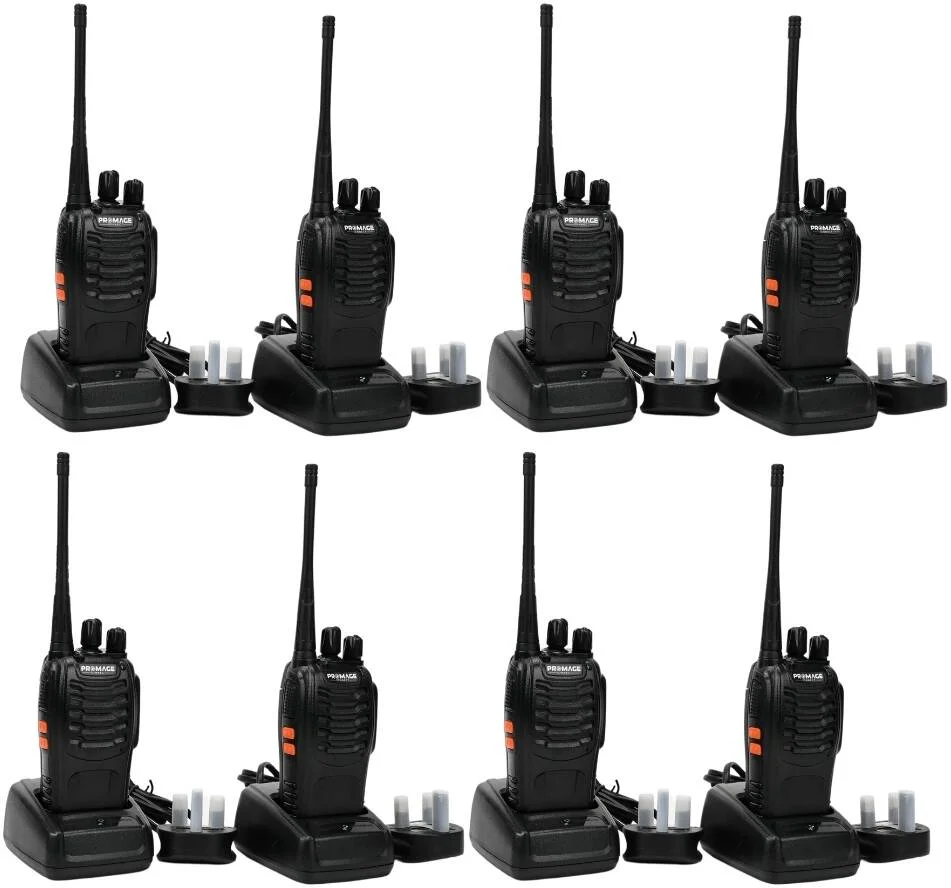 دستگاه بیسیم دو طرفه پرومِیج کانکت مدل PC-WT-700، بسته دوتایی، 420-450 مگاهرتز، 16 کانال، باتری 1500 میلی آمپر، آلارم اضطراری، چراغ قوه، عملکرد VOX، کیفیت بالا و قابل اعتماد، بسته 8 عددی | PC-WT-700