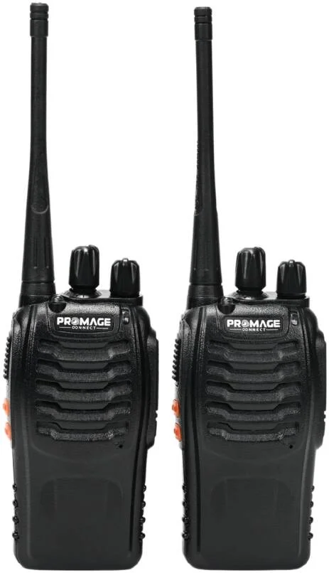 دستگاه بیسیم دو طرفه پرومِیج کانکت مدل PC-WT-700، بسته دوتایی، 420-450 مگاهرتز، 16 کانال، باتری 1500 میلی آمپر، آلارم اضطراری، چراغ قوه، عملکرد VOX، کیفیت بالا و قابل اعتماد، بسته 20 تایی | PC-WT-700