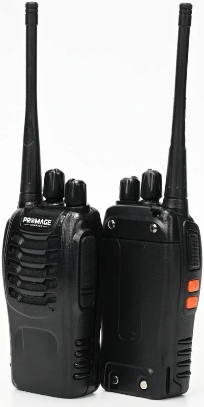 دستگاه بیسیم دو طرفه پرومِیج کانکت مدل PC-WT-700، بسته دوتایی، 420-450 مگاهرتز، 16 کانال، باتری 1500 میلی آمپر، آلارم اضطراری، چراغ قوه، عملکرد VOX، کیفیت بالا و قابل اعتماد، بسته 20 تایی | PC-WT-700